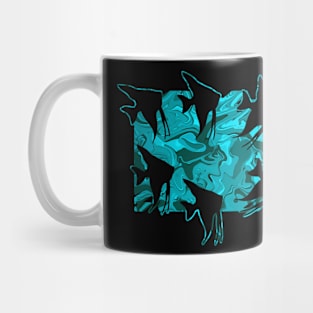 Currents Liquid Abstract Teal Angelfish Silhouette Mug